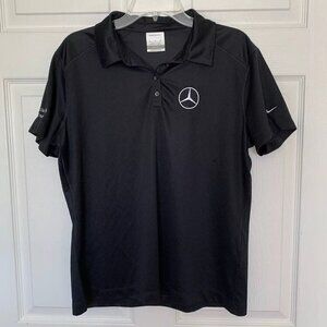 Nike Golf Womens Mercedes Embroidered Logo Black Polo Size XL Moore Transport